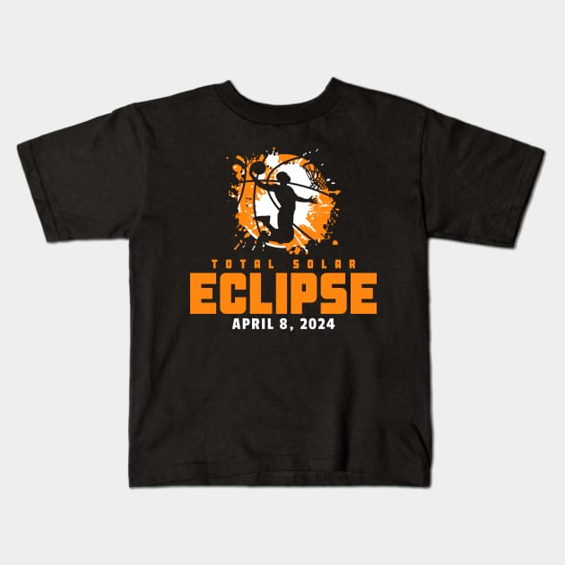 Total Solar Eclipse 2024 Basketball Kids T-Shirt by Etopix